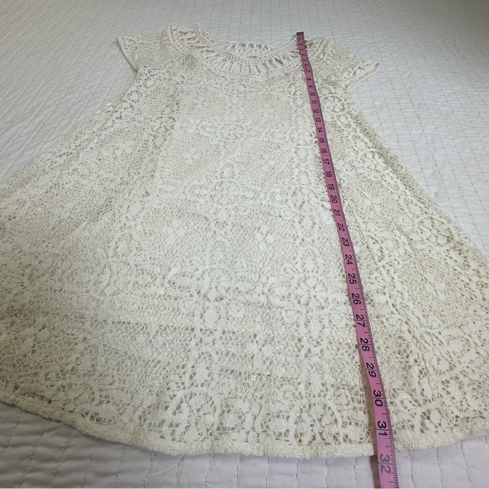 Free People Holy Mountain Mini
Floral Crochet Dress Ivory 
Cottagecore Coquette - Picture 5 of 13